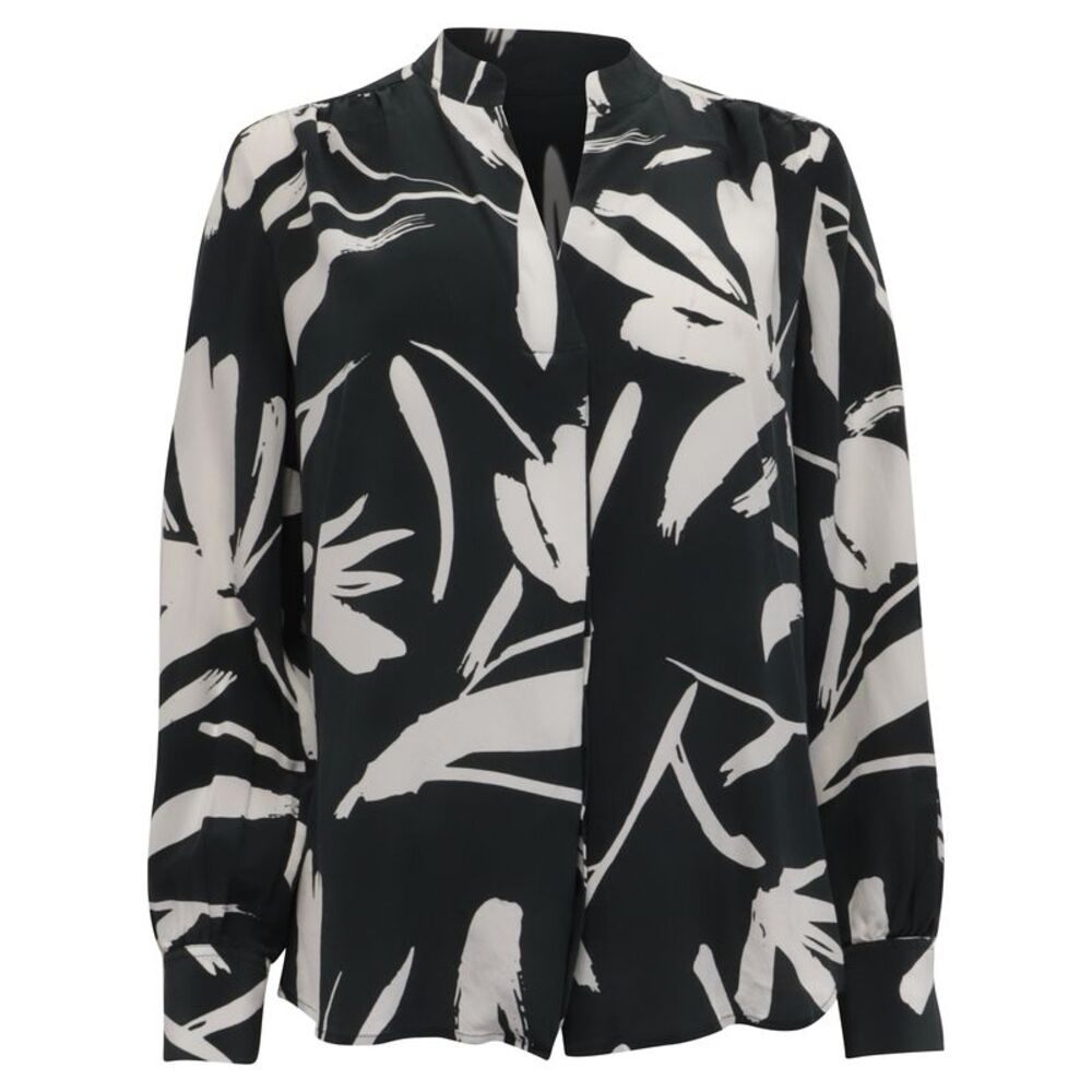 Boss Banora Print Blouse in Black Silk